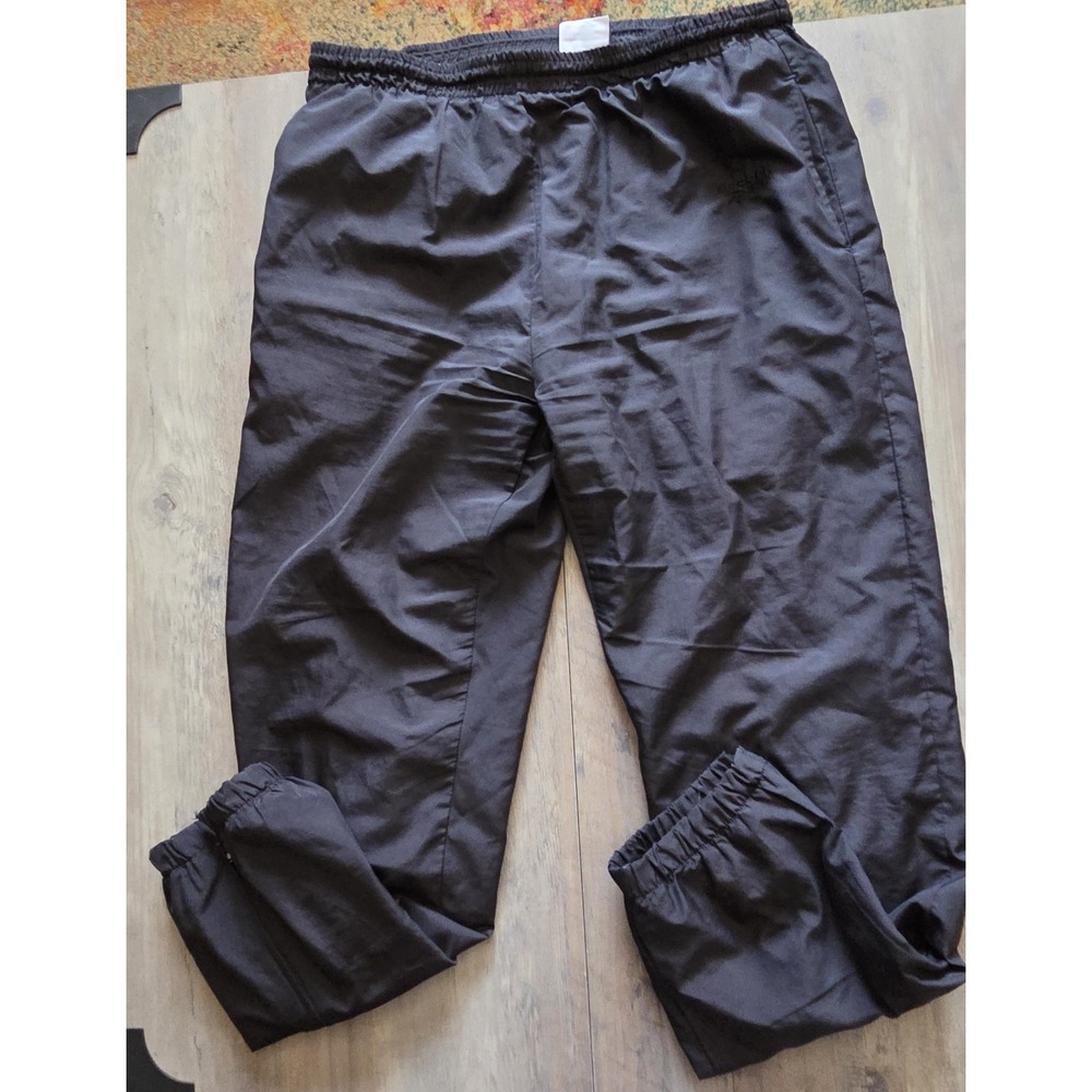 Reebok Black Vtg 90s Windbreaker Pants Fleece Lined Men L